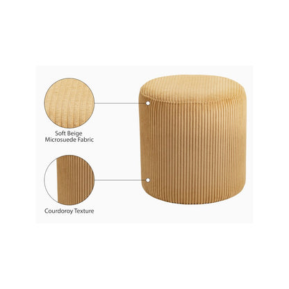 Roy Yellow Microsuede Fabric Ottoman/Stool