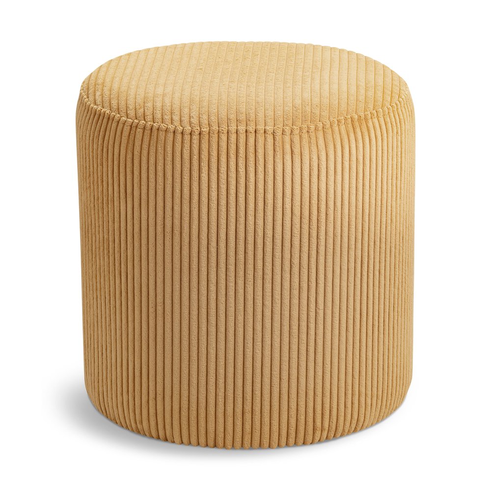 Roy Yellow Microsuede Fabric Ottoman/Stool