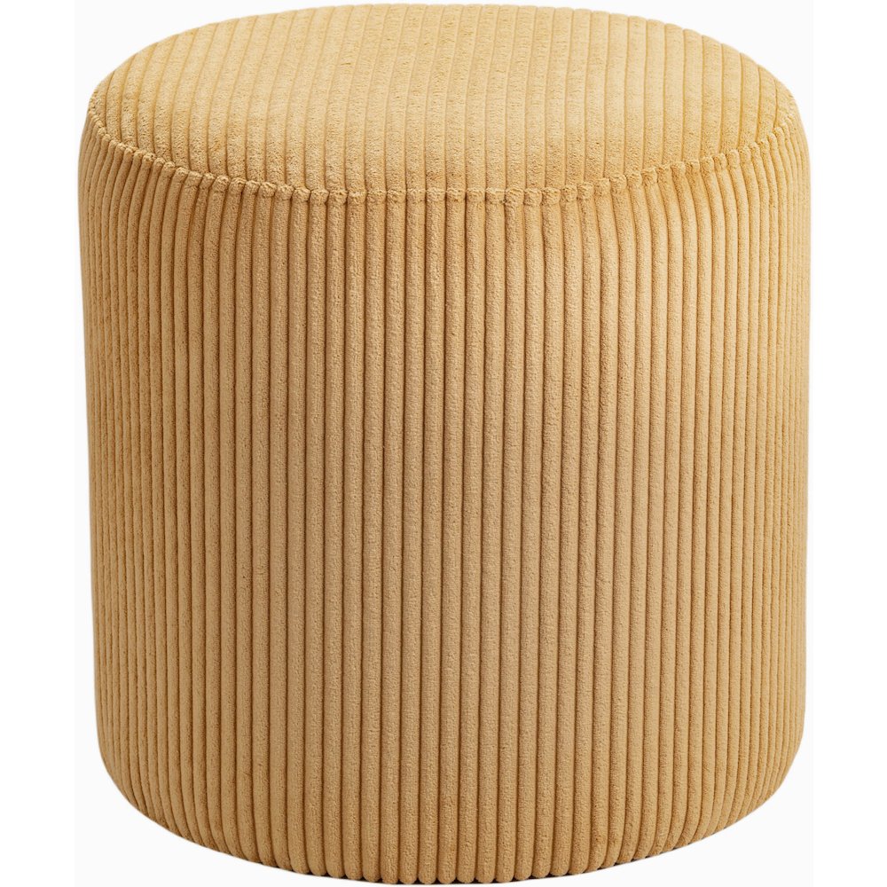 Roy Yellow Microsuede Fabric Ottoman/Stool