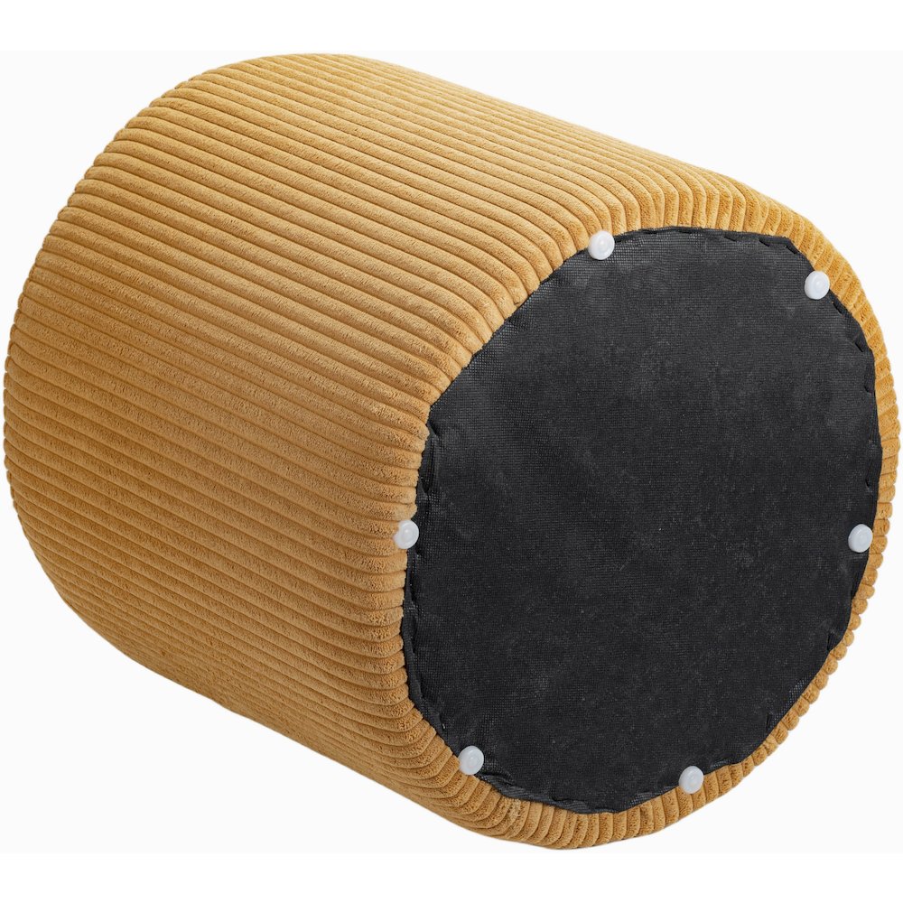 Roy Yellow Microsuede Fabric Ottoman/Stool