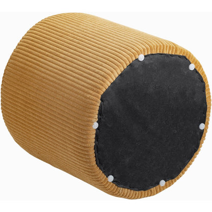 Roy Yellow Microsuede Fabric Ottoman/Stool