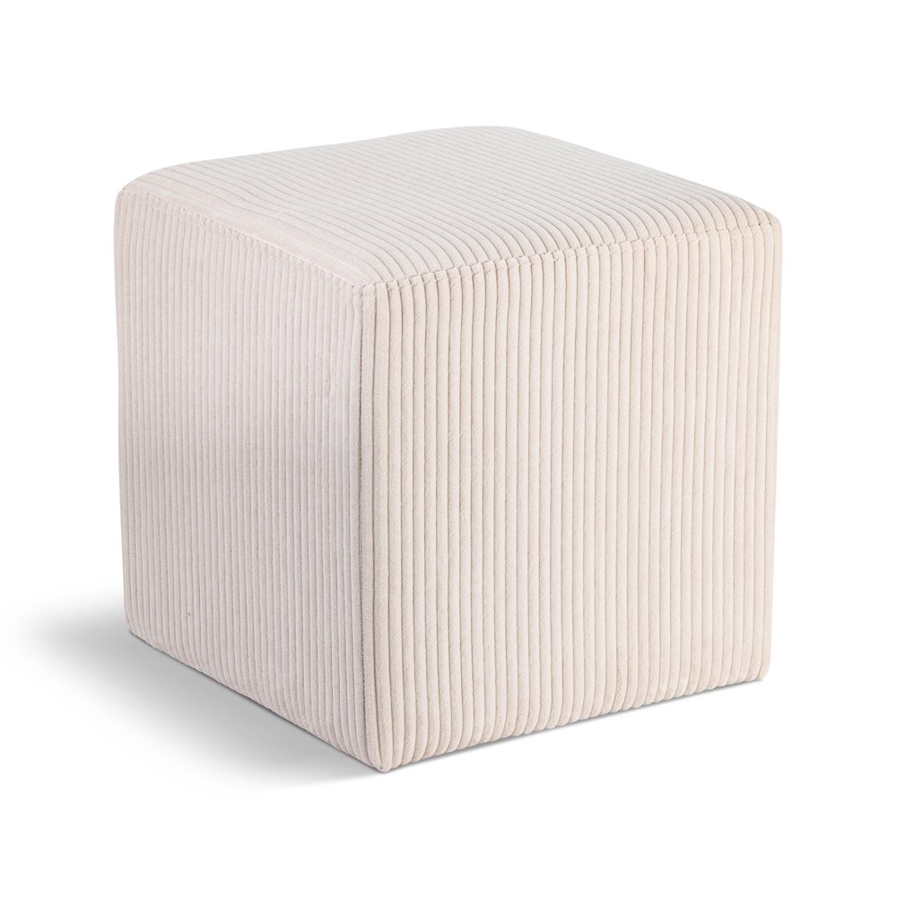 Roy Beige Microsuede Fabric Ottoman/Stool