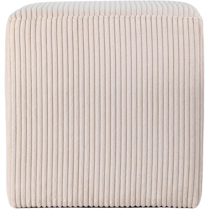 Roy Beige Microsuede Fabric Ottoman/Stool