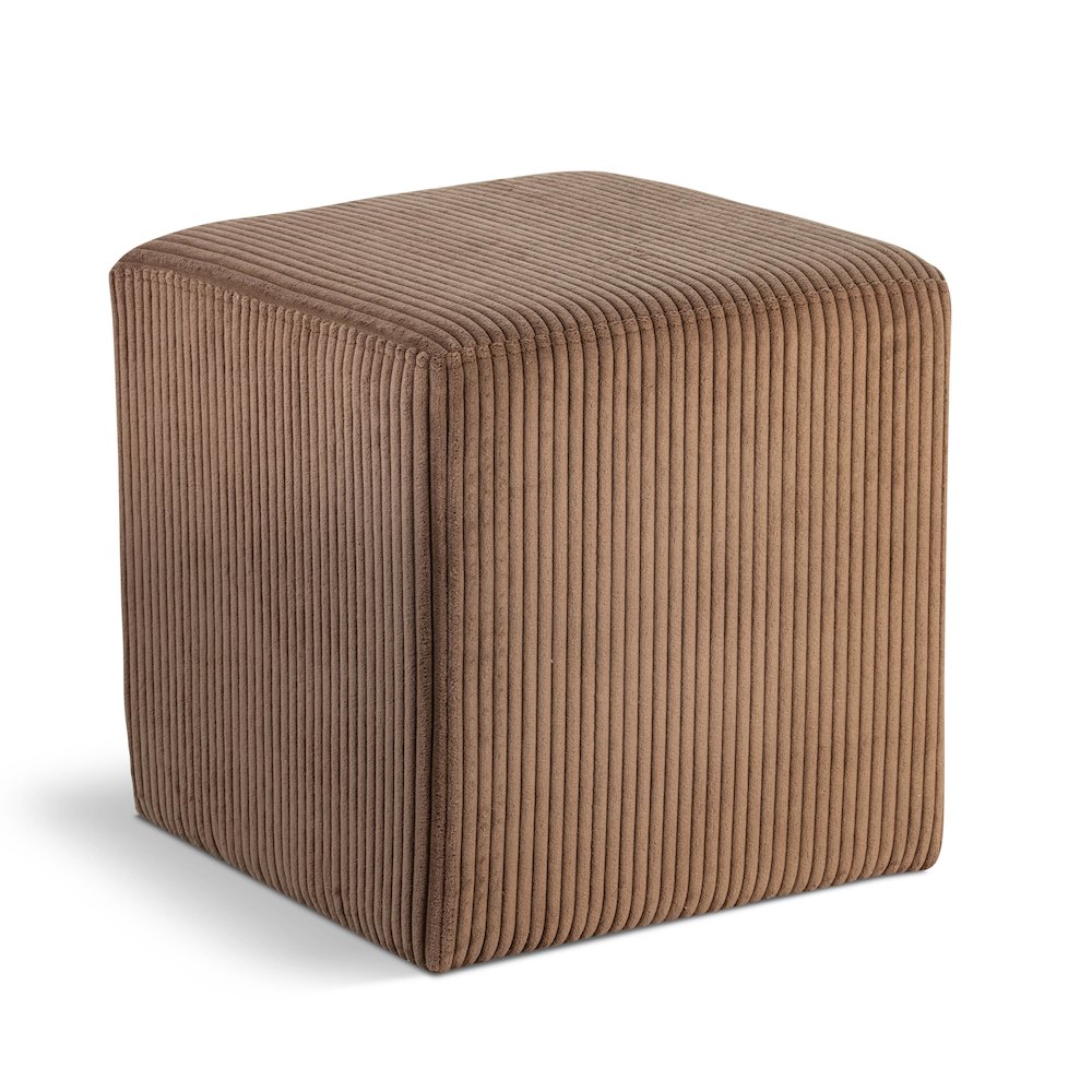 Roy Brown Microsuede Fabric Ottoman/Stool