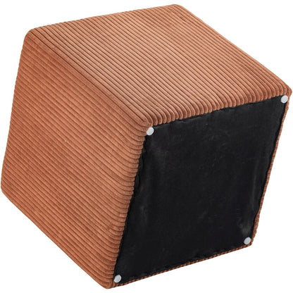 Roy Cognac Microsuede Fabric Ottoman/Stool