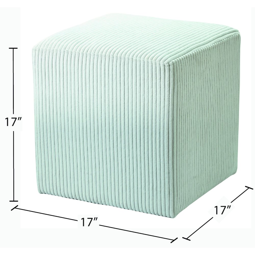 Roy Cream Microsuede Fabric Ottoman/Stool