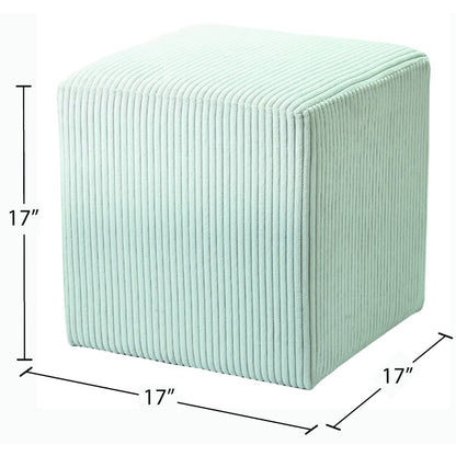 Roy Cream Microsuede Fabric Ottoman/Stool