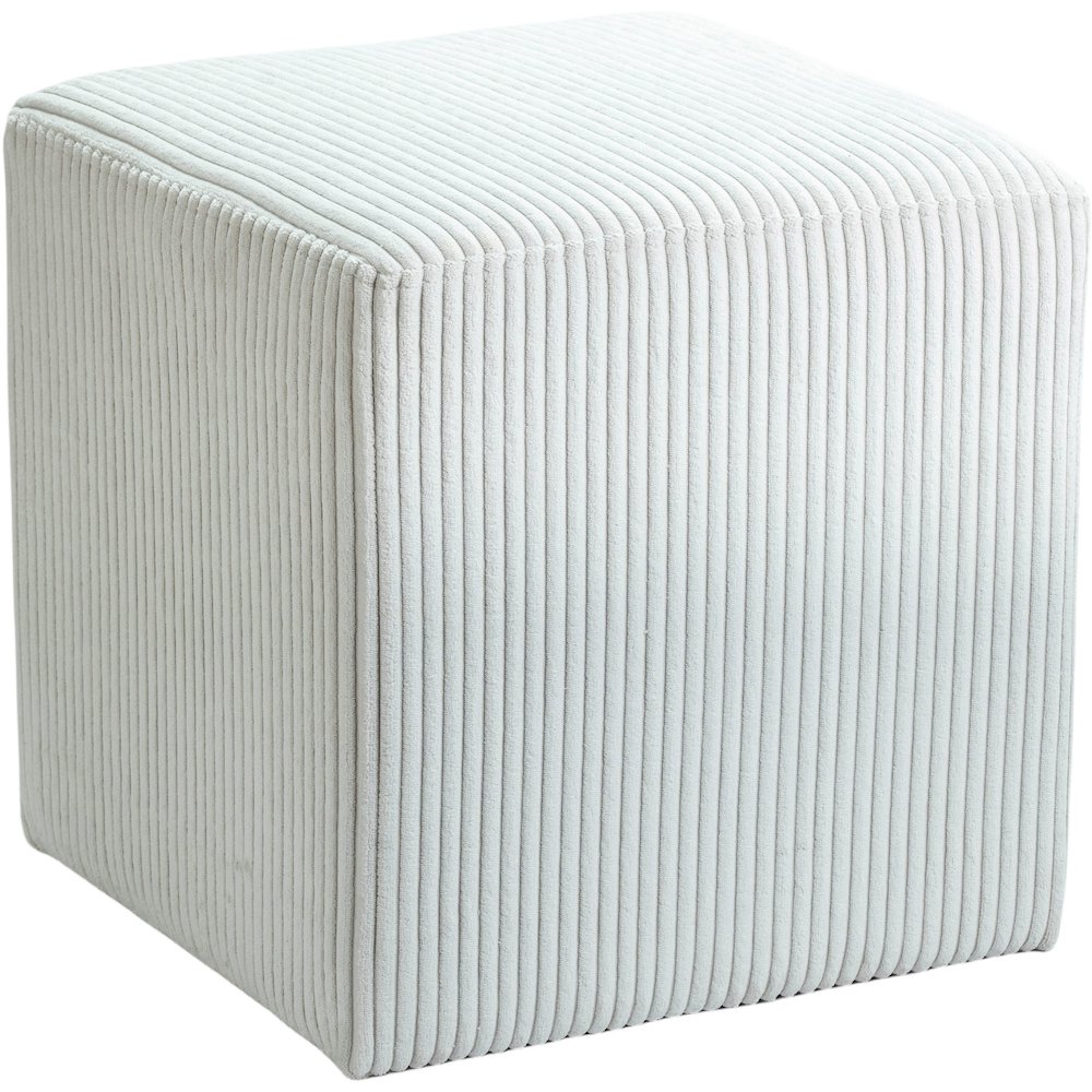Roy Cream Microsuede Fabric Ottoman/Stool
