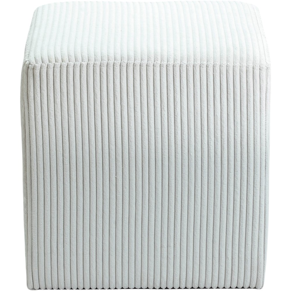 Roy Cream Microsuede Fabric Ottoman/Stool