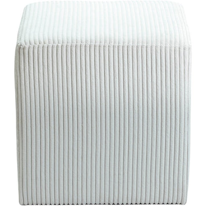 Roy Cream Microsuede Fabric Ottoman/Stool