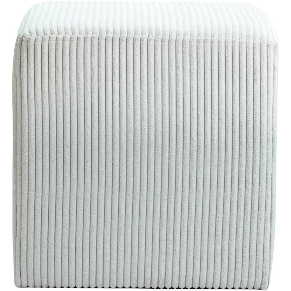 Roy Cream Microsuede Fabric Ottoman/Stool