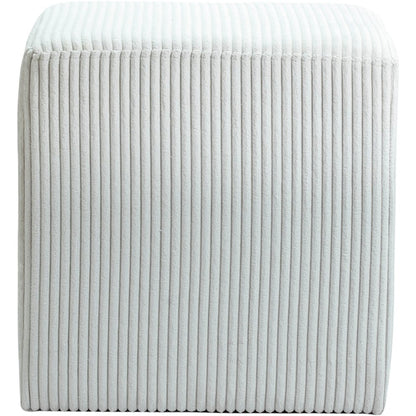 Roy Cream Microsuede Fabric Ottoman/Stool