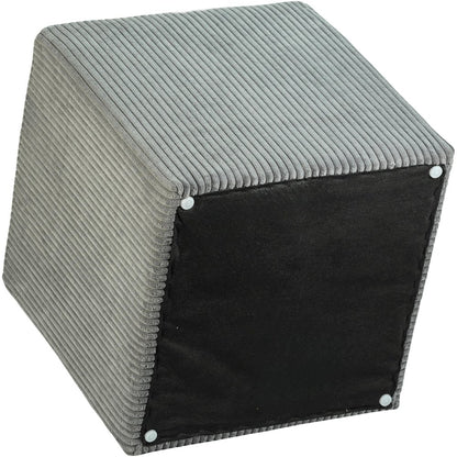 Roy Grey Microsuede Fabric Ottoman/Stool