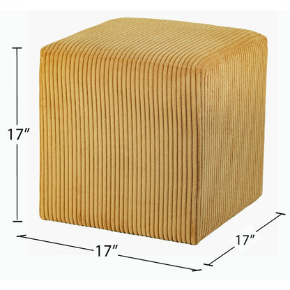 Roy Yellow Microsuede Fabric Ottoman/Stool
