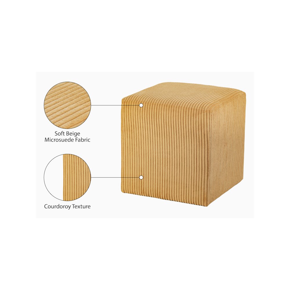 Roy Yellow Microsuede Fabric Ottoman/Stool