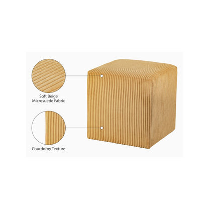Roy Yellow Microsuede Fabric Ottoman/Stool