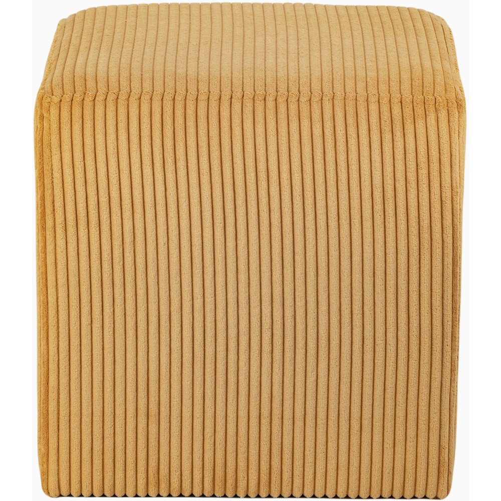 Roy Yellow Microsuede Fabric Ottoman/Stool