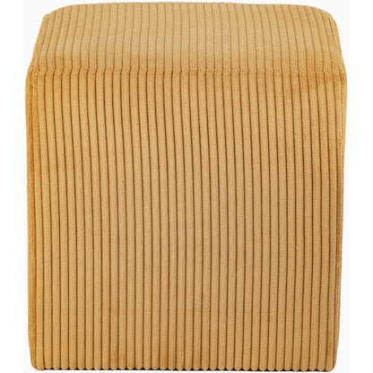 Roy Yellow Microsuede Fabric Ottoman/Stool