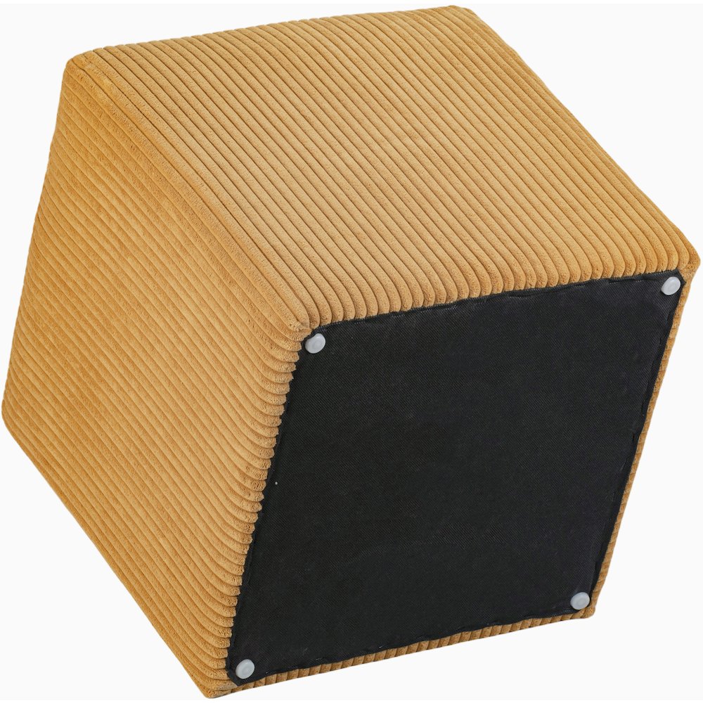 Roy Yellow Microsuede Fabric Ottoman/Stool