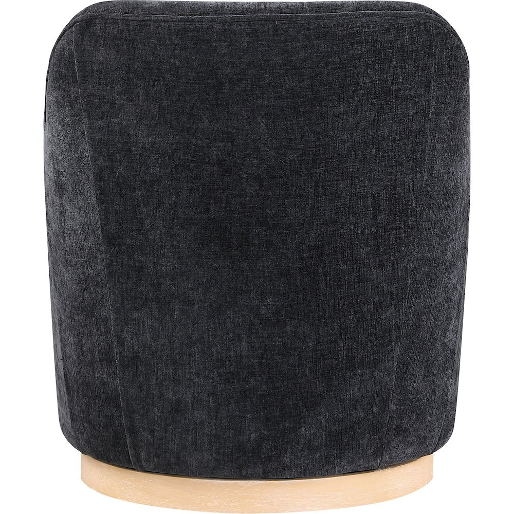 Clarita Black Chenille Fabric Swivel Accent Chair