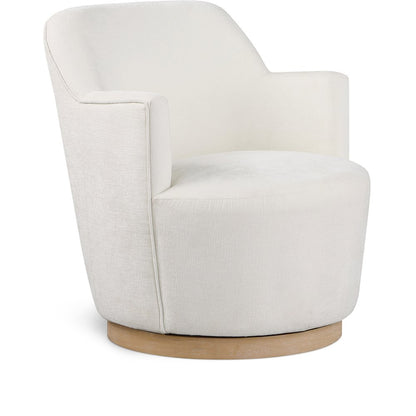 Clarita Cream Chenille Fabric Swivel Accent Chair