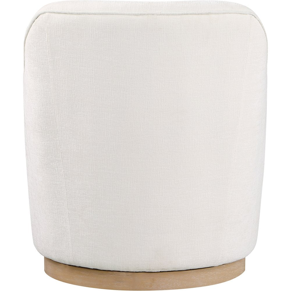 Clarita Cream Chenille Fabric Swivel Accent Chair