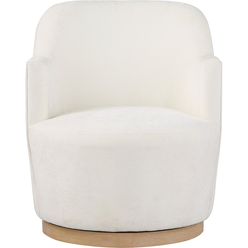 Clarita Cream Chenille Fabric Swivel Accent Chair