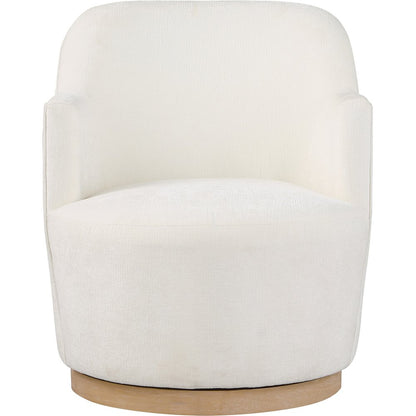Clarita Cream Chenille Fabric Swivel Accent Chair