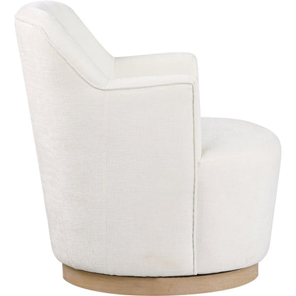 Clarita Cream Chenille Fabric Swivel Accent Chair