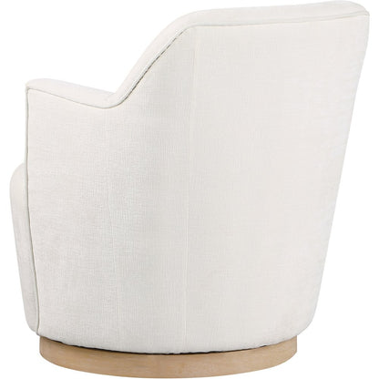 Clarita Cream Chenille Fabric Swivel Accent Chair