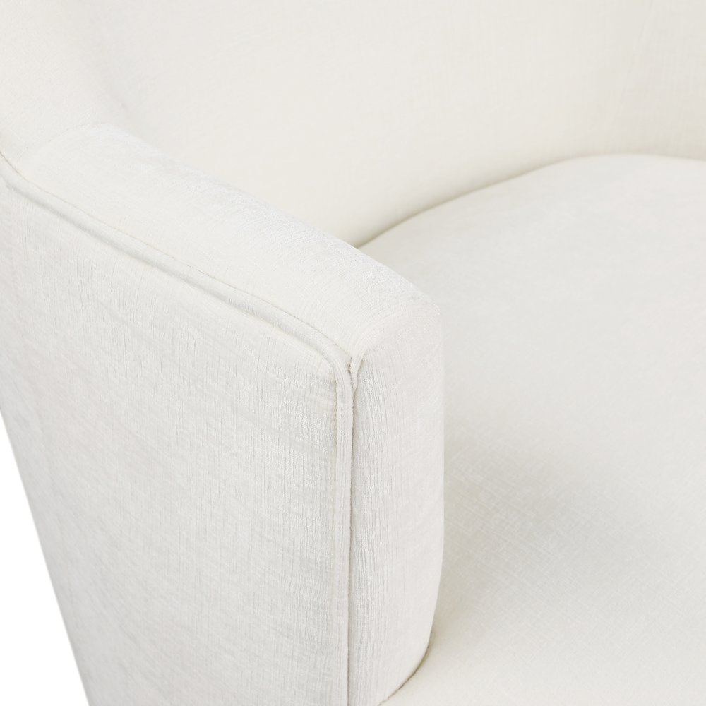 Clarita Cream Chenille Fabric Swivel Accent Chair