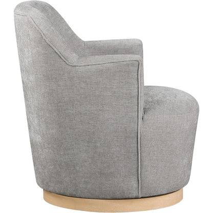 Clarita Light Grey Chenille Fabric Swivel Accent Chair
