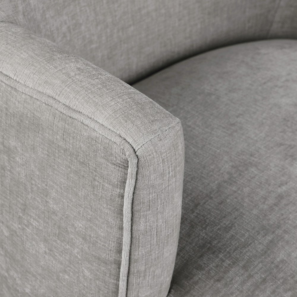 Clarita Light Grey Chenille Fabric Swivel Accent Chair