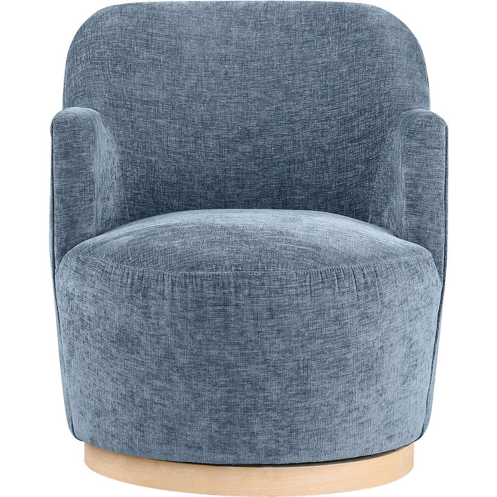 Clarita Light Blue Chenille Fabric Swivel Accent Chair