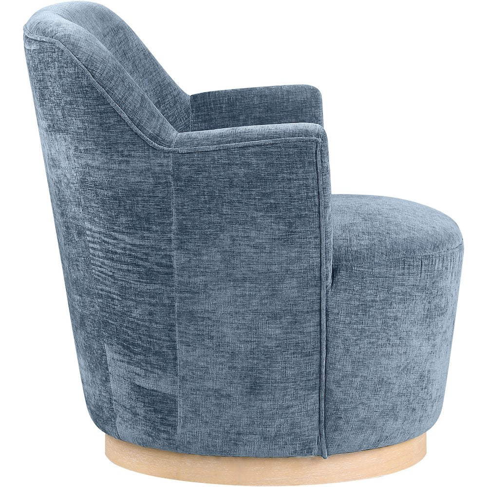 Clarita Light Blue Chenille Fabric Swivel Accent Chair