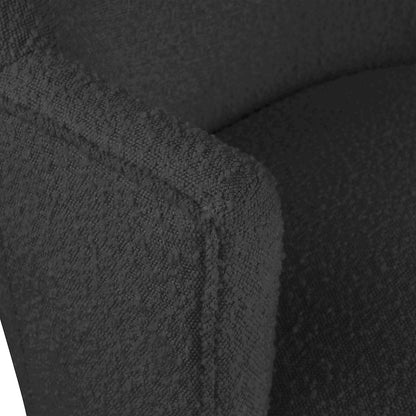 Clarita Black Boucle Fabric Swivel Accent Chair