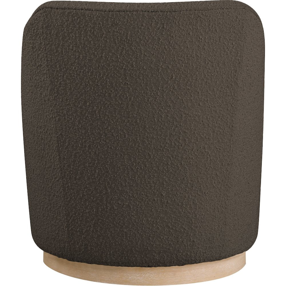 Clarita Brown Boucle Fabric Swivel Accent Chair