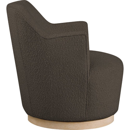 Clarita Brown Boucle Fabric Swivel Accent Chair