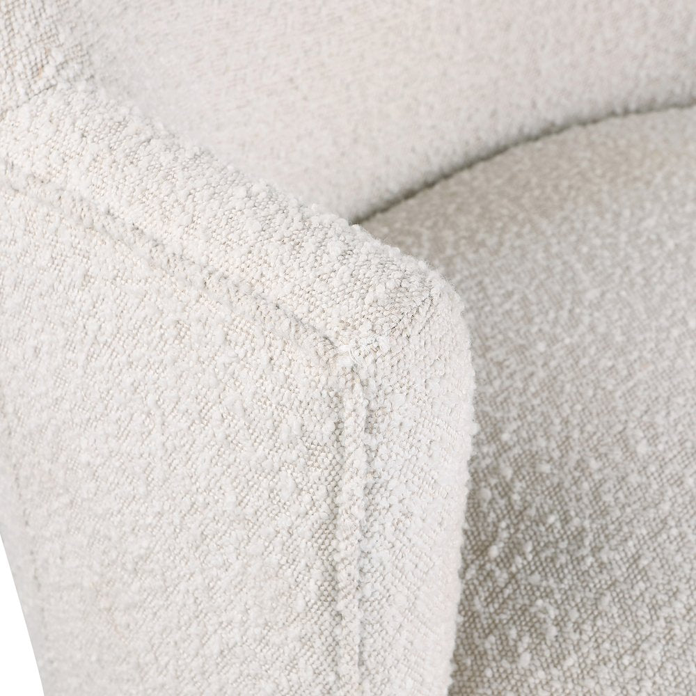 Clarita Cream Boucle Fabric Swivel Accent Chair