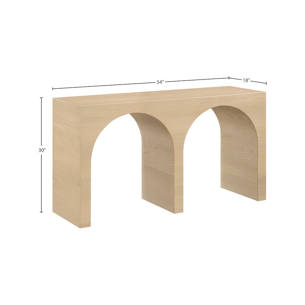 June White Oak Console Table