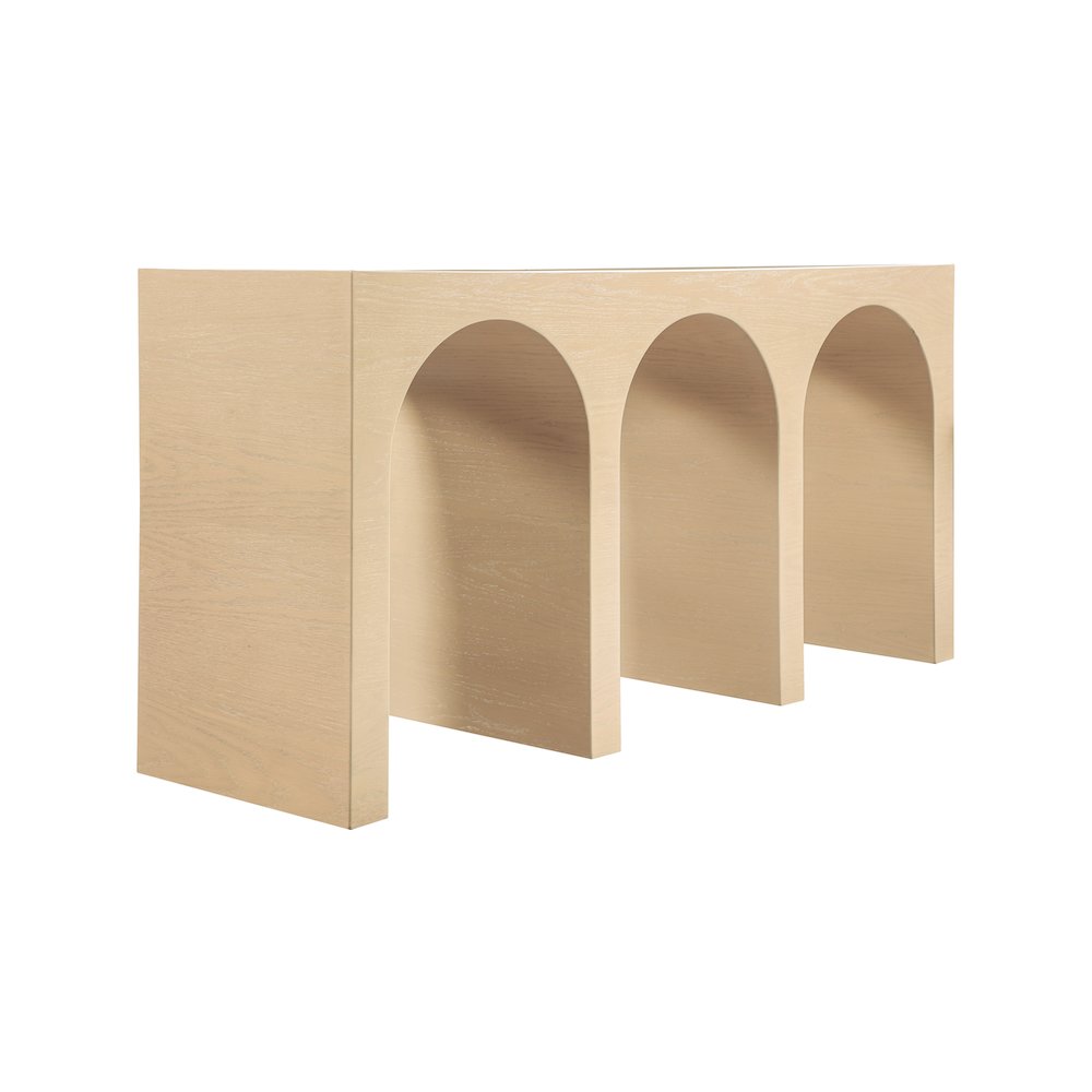 June White Oak Console Table