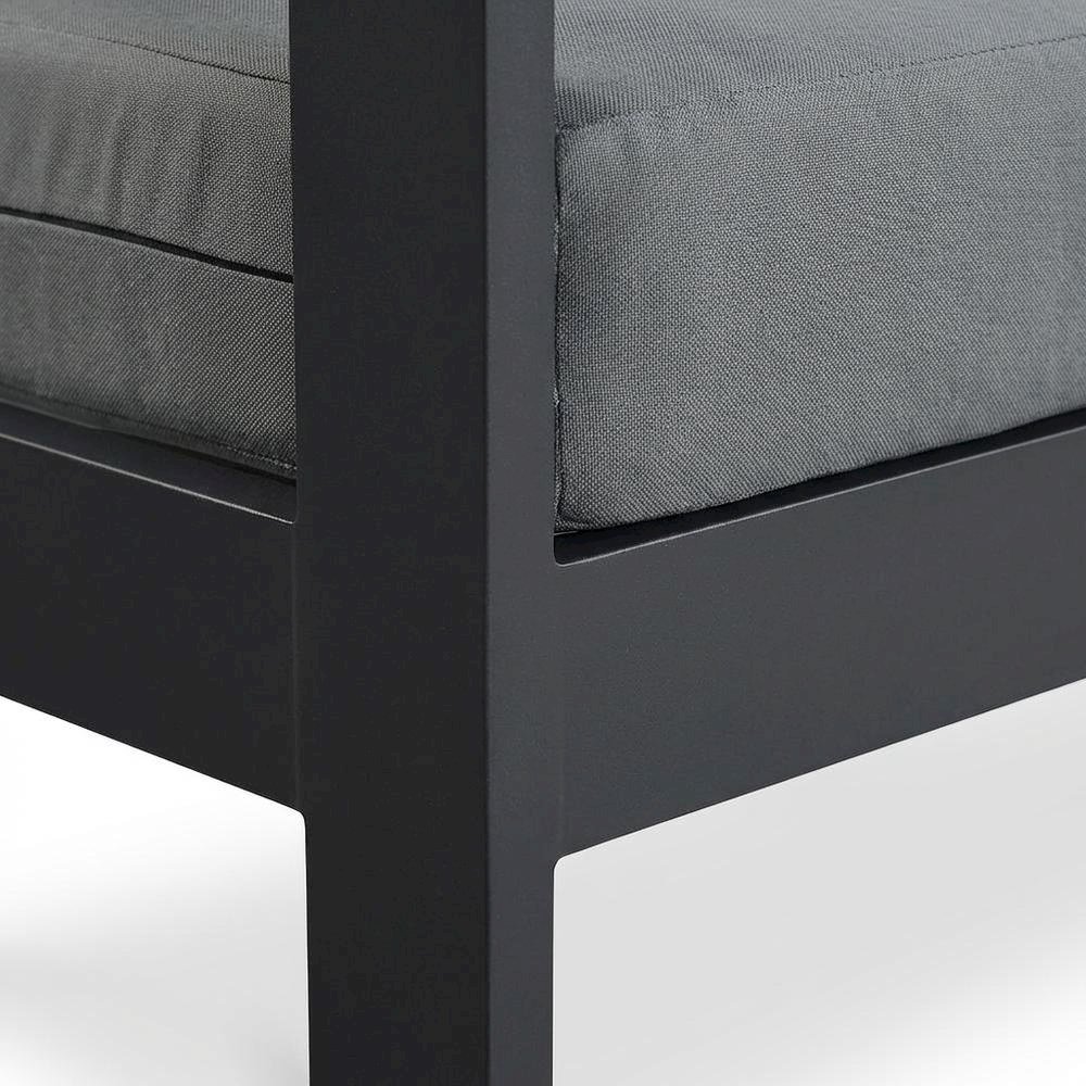 Gray Fabric Outdoor Patio Modular Sofa, Contemporary Style, Cushioned Seating