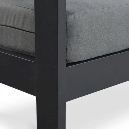 Gray Fabric Outdoor Patio Modular Sofa, Contemporary Style, Cushioned Seating