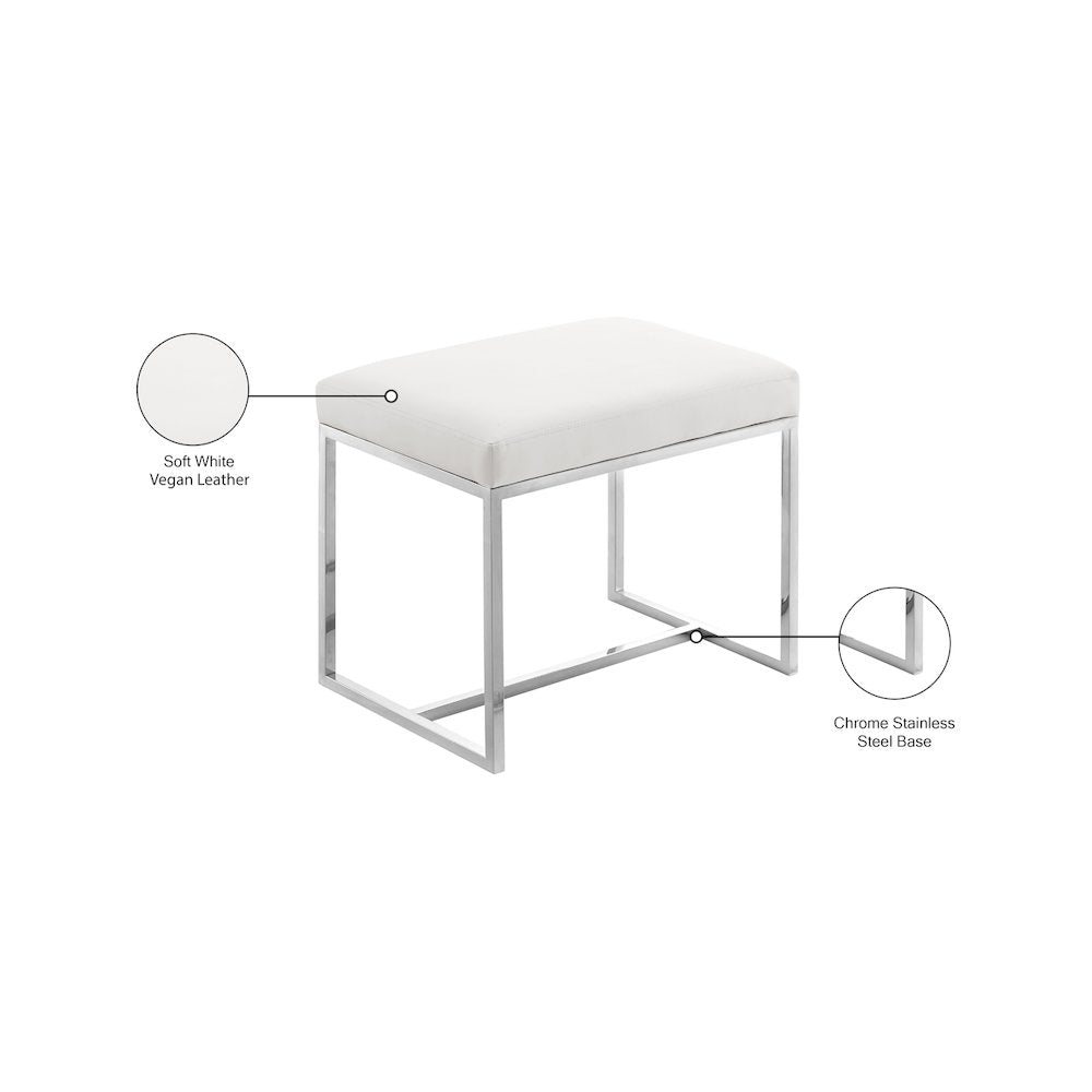 Monroe Chrome Ottoman / Stool
