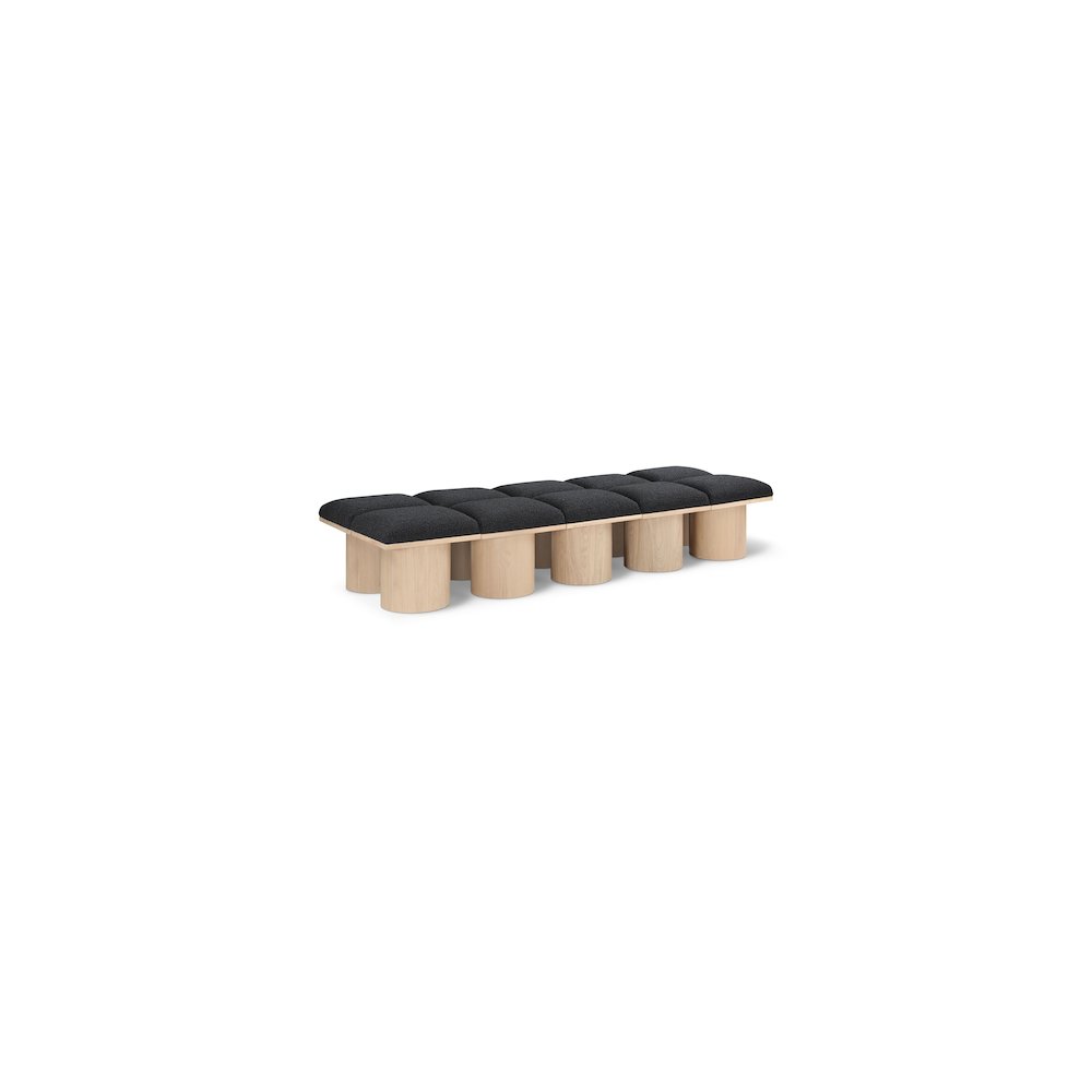 Pavilion Black Boucle Fabric Bench