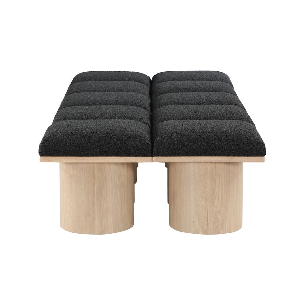 Pavilion Black Boucle Fabric Bench