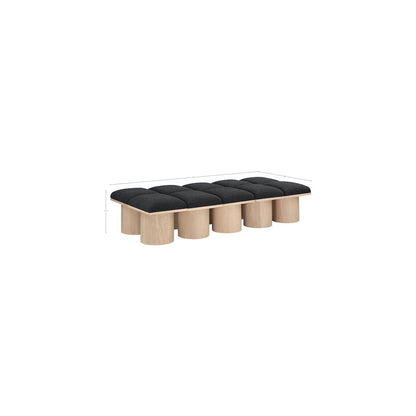 Pavilion Black Boucle Fabric Bench