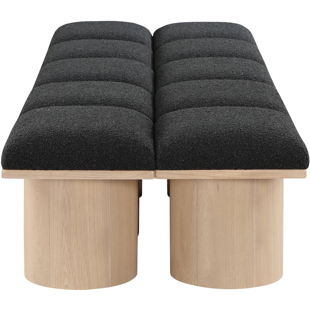 Pavilion Black Boucle Fabric Bench