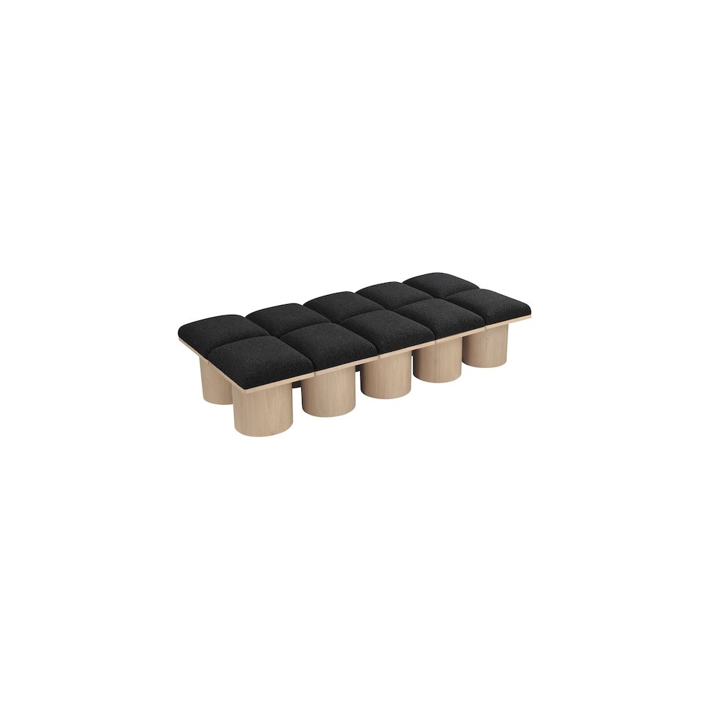 Pavilion Black Boucle Fabric Bench