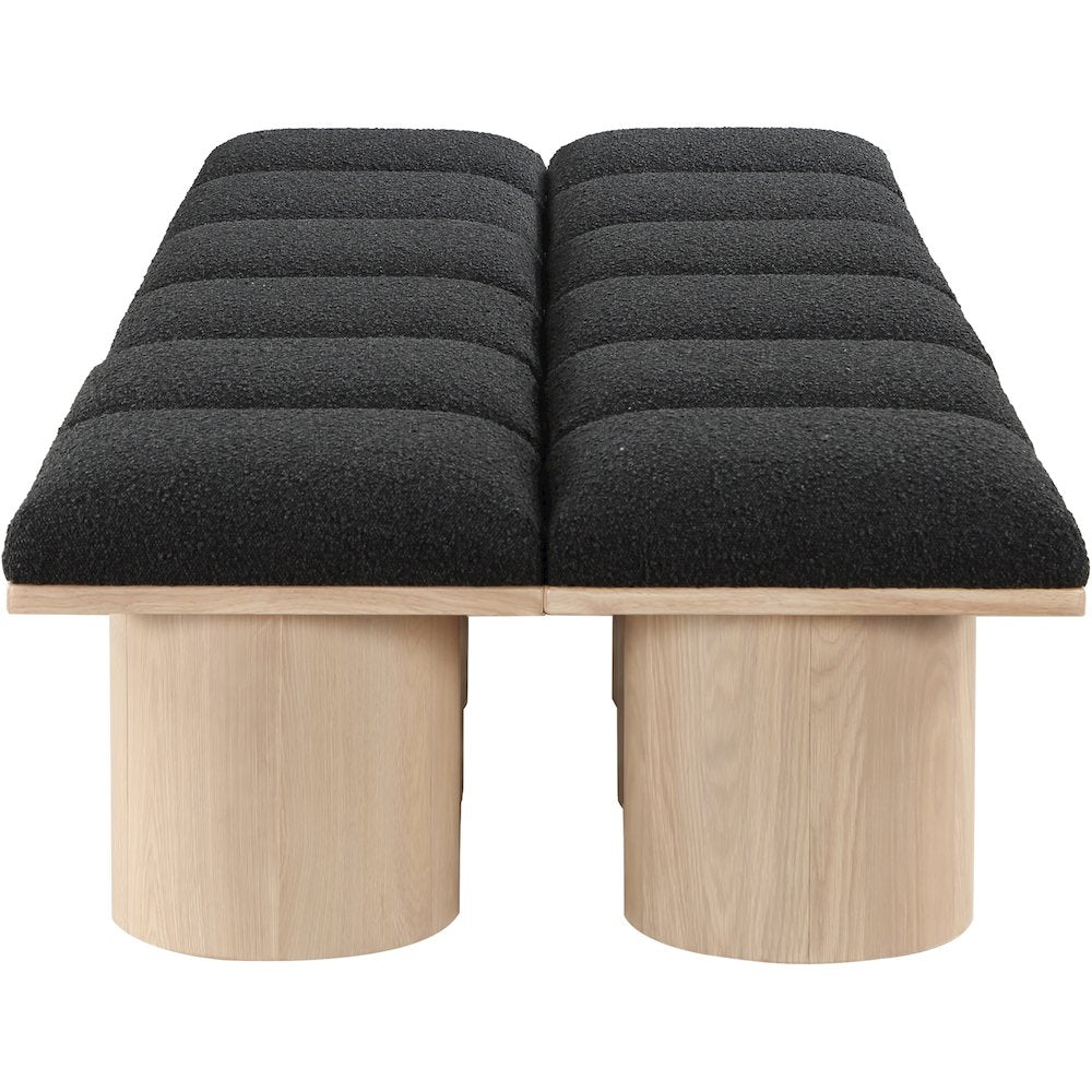 Pavilion Black Boucle Fabric Bench